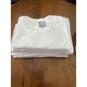 Hanes Lot of 7 Short Sleeve Round Neck Comfort Soft Shirts size L large - White